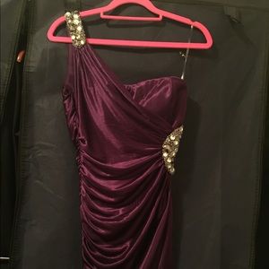 Formal purple jewel embellished dress
